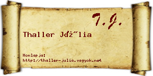 Thaller Júlia névjegykártya